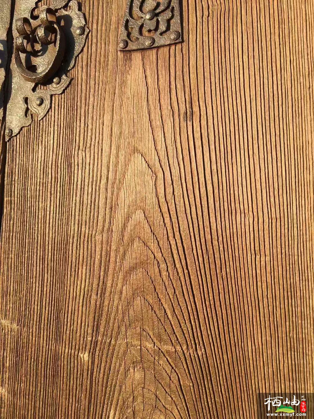 百年風化榆木獨板門一對