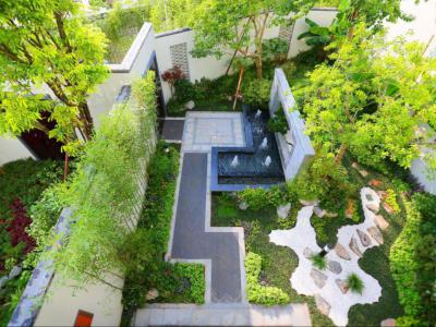 新中式私家别墅花园景观的造园手法