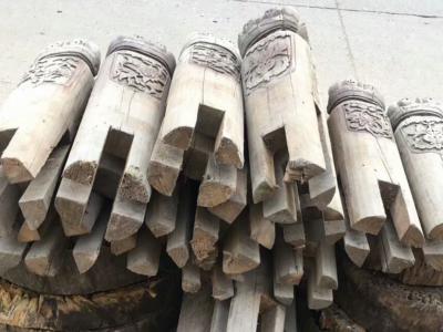 木雕虎爪木墩柱